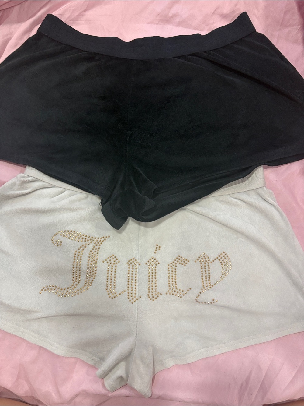 Juicy Couture Black Velour shorts 2 pack